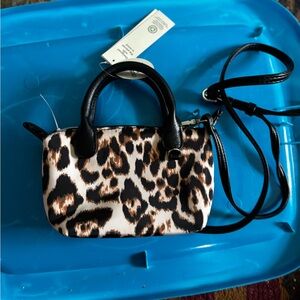 No Boundaries Leopard Print Crossbody Bag with Black Accents